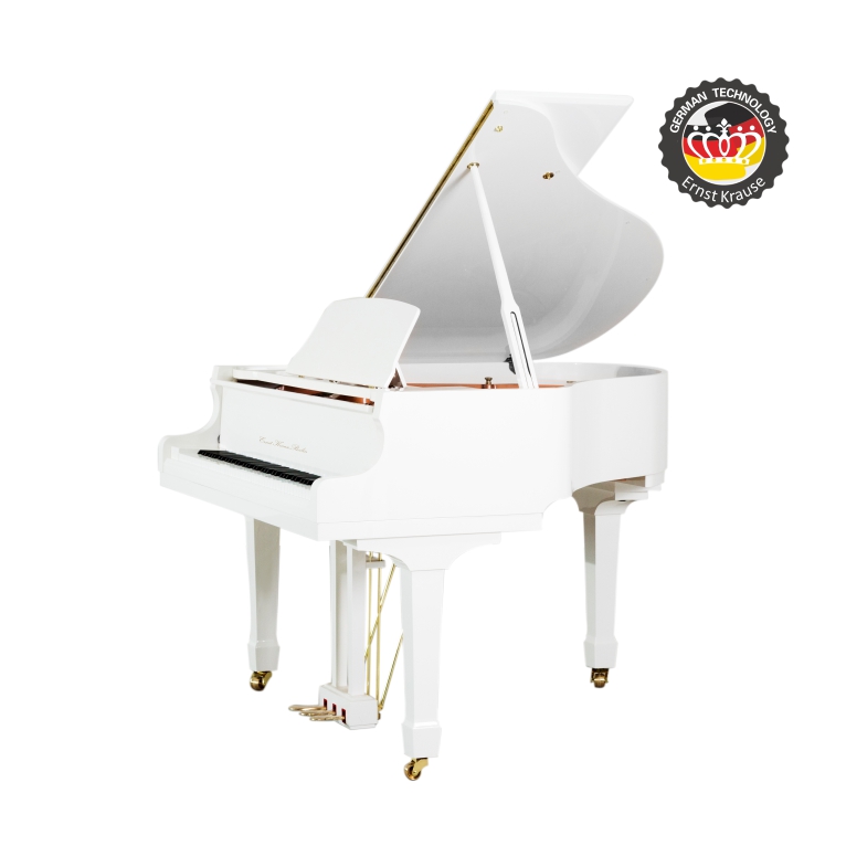 PIANO J. SEILER 122 blanc verni - Pianos Michel Reversé - Pianos Michel  Reversé